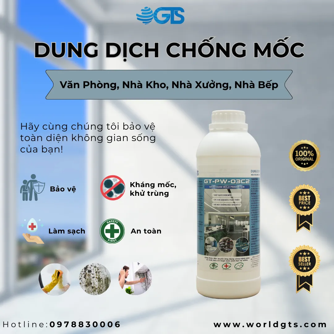 DUNG DỊCH KHÁNG MỐC, KHỬ KHUẨN NHÀ KHO, NHÀ XƯỞNG, VĂN PHÒNG, NHÀ BẾP - GT WAREHOUSE
